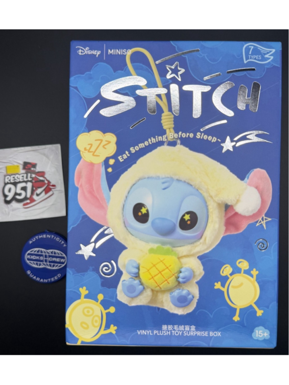 Pop Mart Disney Stitch Sour Pineapple Plush Keychain Figure